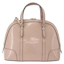 GUCCI Micro GG Canvas Bag Patent Leather 2way Beige Gold 309617 Auth BA13572-3