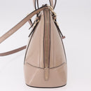 GUCCI Micro GG Canvas Bag Patent Leather 2way Beige Gold 309617 Auth BA13572-4