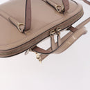 GUCCI Micro GG Canvas Bag Patent Leather 2way Beige Gold 309617 Auth BA13572-6