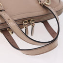 GUCCI Micro GG Canvas Bag Patent Leather 2way Beige Gold 309617 Auth BA13572-7