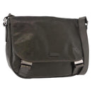 GUCCI GG Implementation Shoulder Bag PVC Khaki Silver 201732 Auth BA13574-1