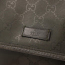 GUCCI GG Implementation Shoulder Bag PVC Khaki Silver 201732 Auth BA13574-16