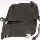 GUCCI GG Implementation Shoulder Bag PVC Khaki Silver 201732 Auth BA13574-17