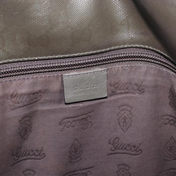 GUCCI GG Implementation Shoulder Bag PVC Khaki Silver 201732 Auth BA13574