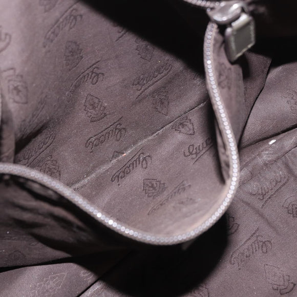 GUCCI GG Implementation Shoulder Bag PVC Khaki Silver 201732 Auth BA13574