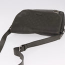 GUCCI GG Implementation Shoulder Bag PVC Khaki Silver 201732 Auth BA13574-6