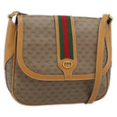 GUCCI Micro GG Supreme Web Sherry Line Bag Leather Beige Auth BA13575-1