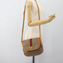 GUCCI Micro GG Supreme Web Sherry Line Bag Leather Beige Auth BA13575-23