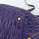 Miu Miu Hand Bag Leather 2way Purple Gold Auth BA13576V-9