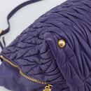 Miu Miu Hand Bag Leather 2way Purple Gold Auth BA13576V-16