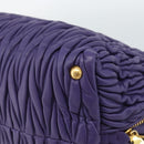 Miu Miu Hand Bag Leather 2way Purple Gold Auth BA13576V-17