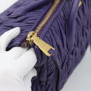 Miu Miu Hand Bag Leather 2way Purple Gold Auth BA13576V-10