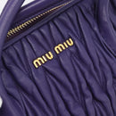 Miu Miu Hand Bag Leather 2way Purple Gold Auth BA13576V-19