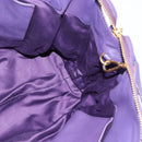 Miu Miu Hand Bag Leather 2way Purple Gold Auth BA13576V-21