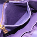Miu Miu Hand Bag Leather 2way Purple Gold Auth BA13576V-25