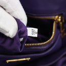 Miu Miu Hand Bag Leather 2way Purple Gold Auth BA13576V-12