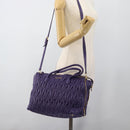 Miu Miu Hand Bag Leather 2way Purple Gold Auth BA13576V-26