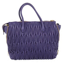 Miu Miu Hand Bag Leather 2way Purple Gold Auth BA13576V-2