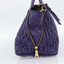 Miu Miu Hand Bag Leather 2way Purple Gold Auth BA13576V-3