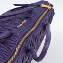 Miu Miu Hand Bag Leather 2way Purple Gold Auth BA13576V-6