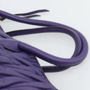 Miu Miu Hand Bag Leather 2way Purple Gold Auth BA13576V-14