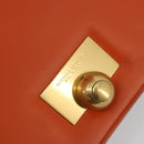 BOTTEGA VENETA Shoulder Bag Leather Orange Gold Auth BA13577V-10
