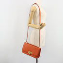 BOTTEGA VENETA Shoulder Bag Leather Orange Gold Auth BA13577V-25