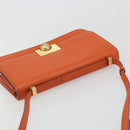 BOTTEGA VENETA Shoulder Bag Leather Orange Gold Auth BA13577V-6