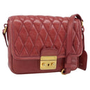 Miu Miu Shoulder Bag Leather Red Gold Auth BA13578A-1