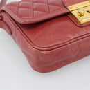 Miu Miu Shoulder Bag Leather Red Gold Auth BA13578A-14