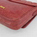 Miu Miu Shoulder Bag Leather Red Gold Auth BA13578A-15