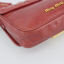 Miu Miu Shoulder Bag Leather Red Gold Auth BA13578A-16