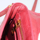 Miu Miu Shoulder Bag Leather Red Gold Auth BA13578A-21