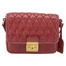 Miu Miu Shoulder Bag Leather Red Gold Auth BA13578A-13