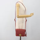 Miu Miu Shoulder Bag Leather Red Gold Auth BA13578A-24