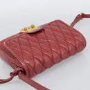 Miu Miu Shoulder Bag Leather Red Gold Auth BA13578A-6