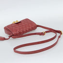 Miu Miu Shoulder Bag Leather Red Gold Auth BA13578A-7