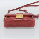 Miu Miu Shoulder Bag Leather Red Gold Auth BA13578A-5