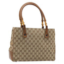 GUCCI GG Canvas Bamboo Tote Bag Beige 112526 Auth BA13579A-1
