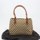 GUCCI GG Canvas Bamboo Tote Bag Beige 112526 Auth BA13579A-27