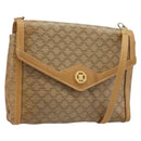 CELINE Macadam Canvas Shoulder Bag PVC Beige Gold Auth BA13580-1