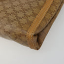 CELINE Macadam Canvas Shoulder Bag PVC Beige Gold Auth BA13580-15