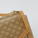 CELINE Macadam Canvas Shoulder Bag PVC Beige Gold Auth BA13580-10