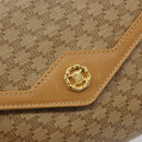 CELINE Macadam Canvas Shoulder Bag PVC Beige Gold Auth BA13580-18