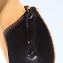 CELINE Macadam Canvas Shoulder Bag PVC Beige Gold Auth BA13580-21