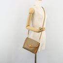 CELINE Macadam Canvas Shoulder Bag PVC Beige Gold Auth BA13580-25