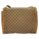 CELINE Macadam Canvas Shoulder Bag PVC Beige Gold Auth BA13580-2