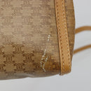 CELINE Macadam Canvas Shoulder Bag PVC Beige Gold Auth BA13580-3