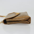 CELINE Macadam Canvas Shoulder Bag PVC Beige Gold Auth BA13580-5
