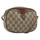 GUCCI GG Supreme Web Sherry Line Bag PVC Beige Gold 007 58 6112 Auth BA13581-1